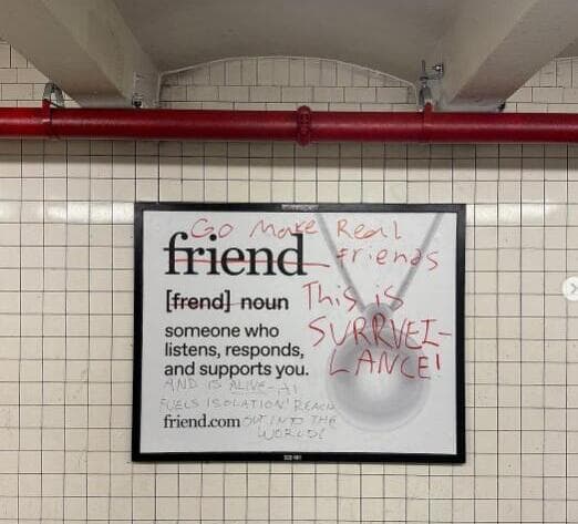 כרזת פרסום שהושחתה בסאבווי בניו יורק