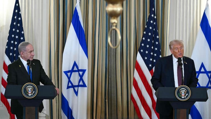  טראמפ ונתניהו במסיבת עיתונאים בבית הלבן
