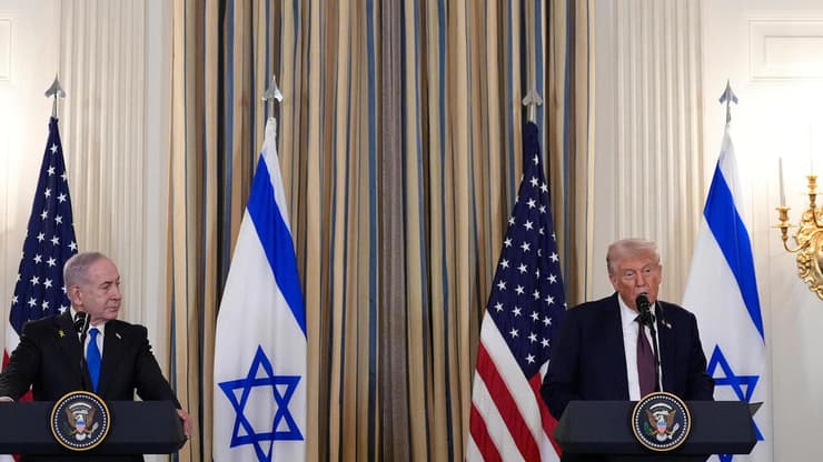  טראמפ ונתניהו במסיבת עיתונאים בבית הלבן