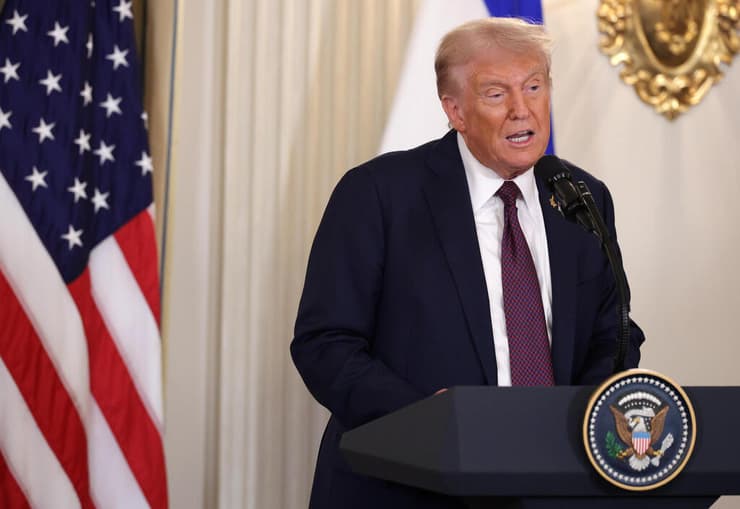  טראמפ ונתניהו במסיבת עיתונאים בבית הלבן