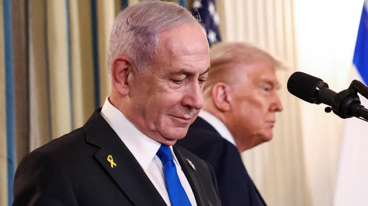 נתניהו וטראמפ במסיבת עיתונאים בבית הלבן