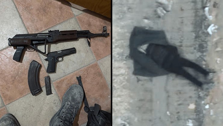 המחבל המחוסל, והנשק שאותר עליו 