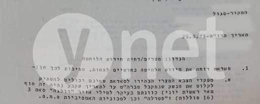 הערכה שסאדאת דוחה את המלחמה בחודשיים לסביבות יולי אשרף מרואן 25 במאי 1973
