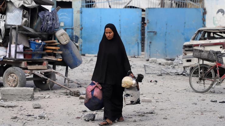 הריסות בבית הספר של האו"ם בשכונת זייתון בעיר עזה