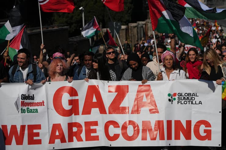 צילום: AP Photo/Alessandra Tarantino מחאות פרו פלסטיניות באיטליה