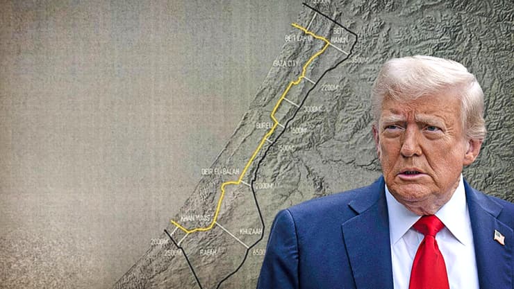 מפת הנסיגה מעזה שפרסם טראמפ