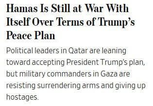 הסיקור בעולם בנוגע לתוכנית טראמפ לעזה והסכמת חמאס לחלק מהפרטים  - וול סטריט ג'ורנל