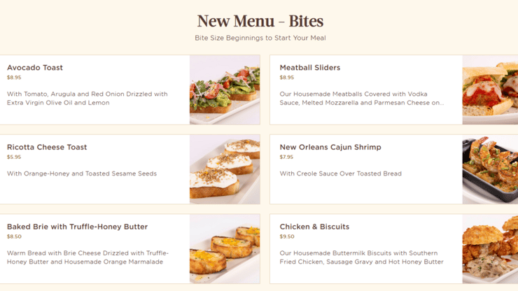 תפריט Bites החדש של צ'יזקייק פקטורי