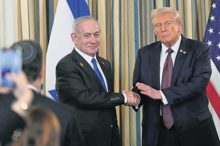 בנימין נתניהו ודונלד טראמפ בפגישתם בבית הלבן