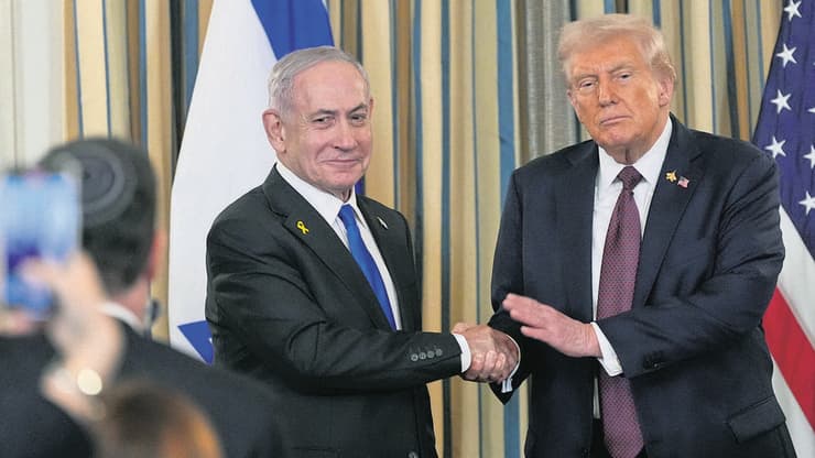 בנימין נתניהו ודונלד טראמפ בפגישתם בבית הלבן