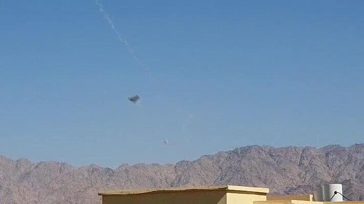 ארכיון. יירוט באילת ( צילום: אדריאן מיקנובסקי) תיעוד מיירוט הכטב"ם באילת