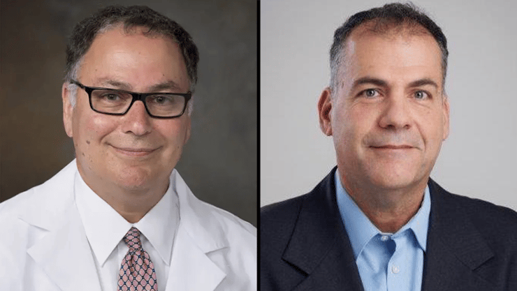 משני צדי המתרס, מימין לשמאל: פרופ' עמית שגב משיבא ופרופ' נפתלי קמינסקי מייל (צילום: יחידת הצילום - שיבא, yalemedicine.org) פרופ' עמית שגב ופרופ' נפתלי קמינסקי