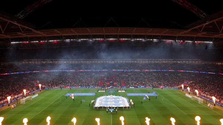 האצטדיון בוומבלי לפני תחילת המשחק בין אנגליה לוויילס (צילום: Justin Setterfield/Getty Images) האצטדיון בוומבלי לפני תחילת המשחק בין אנגליה לוויילס