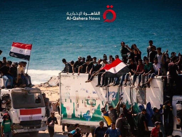 תמונות שפרסם ערוץ אל-קאהרה אל-איחבאריה המצרי, כדי למנף את ההצלחה המצרית בהסכם