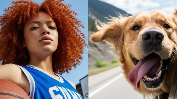 תמונה של כלב ואישה לפני עריכה (גוגל) תמונה של כלב ואישה לפני עריכה