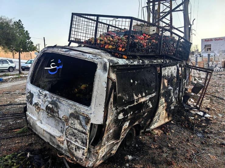 הכתב של חיזבאללה טוען: רכב שהוביל ירקות נפגע בתקיפות רכב שהוביל ירקות ונקלע לאזור התקיפות