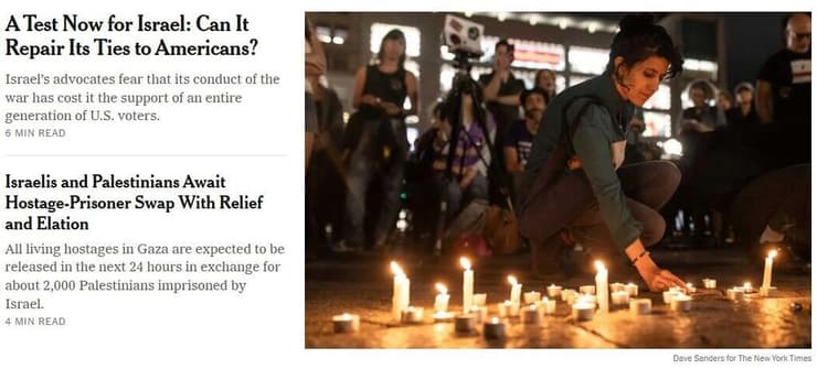 סיקור בעולם לקראת חזרת חטופים ניו יורק טיימס