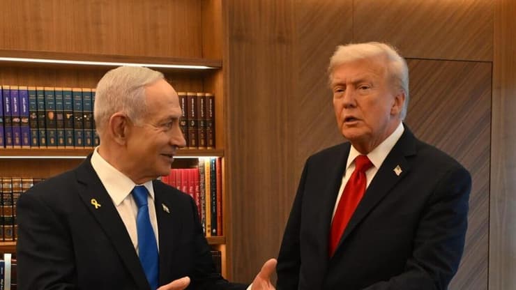 צילום: אבי אוחיון/ לע״מ ראש הממשלה בנימין נתניהו לשכה לשכתו כנסת ישראל עם נשיא ארצות הברית דונלד טראמפ
