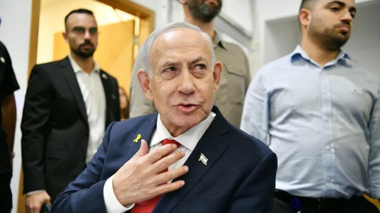 נתניהו בבית המשפט (צילום: ראובן קסטרו) עדות נתניהו