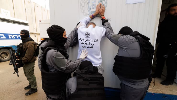 *לשימוש הכתבה בלבד* שחרור האסירים הפלסטינים בכלא קציעות