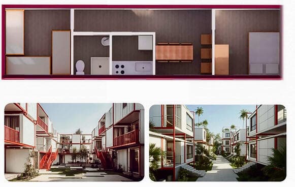 שרטוט של יחידת דיור זמנית: מתוך התוכנית המצרית yk14548431