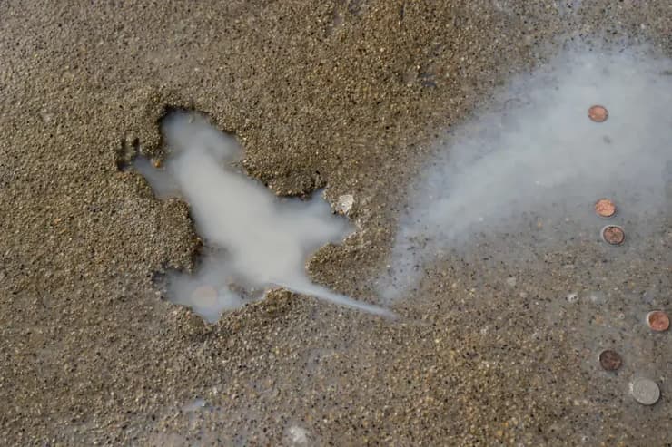 הסימן שהותיר בעל החיים בבטון הרטוב