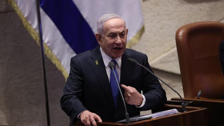 בנימין נתניהו נואם בפתיחת מושב הכנסת