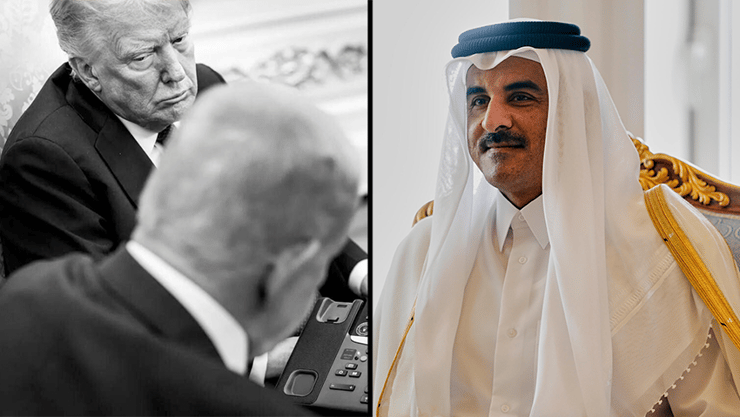  אמיר קטאר תמים בן חמד אל-ת'אני, ראש הממשלה בנימין נתניהו מתנצל תקיפה קטאר דוחא דונלד טראמפ הבית הלבן ארה"ב