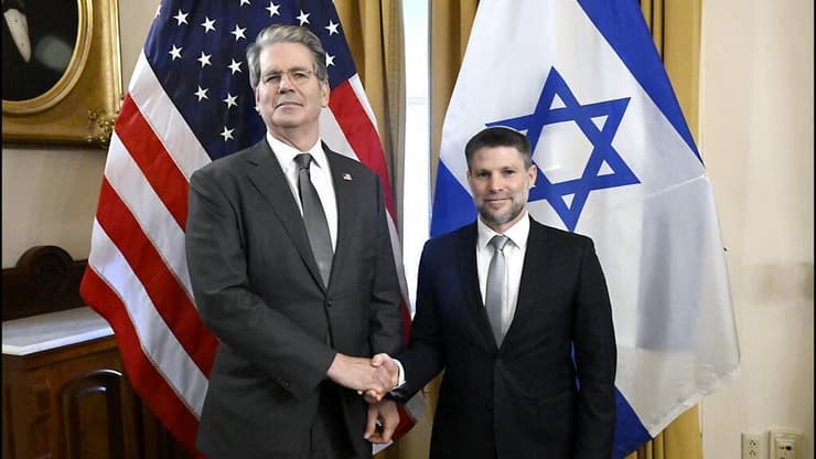 שר האוצר בצלאל סמוטריץ' ומקבילו האמריקאי, סקוט בסנט