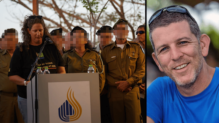 אלה מספידה את בעלה, טל חיימי ז"ל, בהלוויה בניר יצחק (צילום: דנה רעני) טל חיימי ז"ל מובא למנוחות