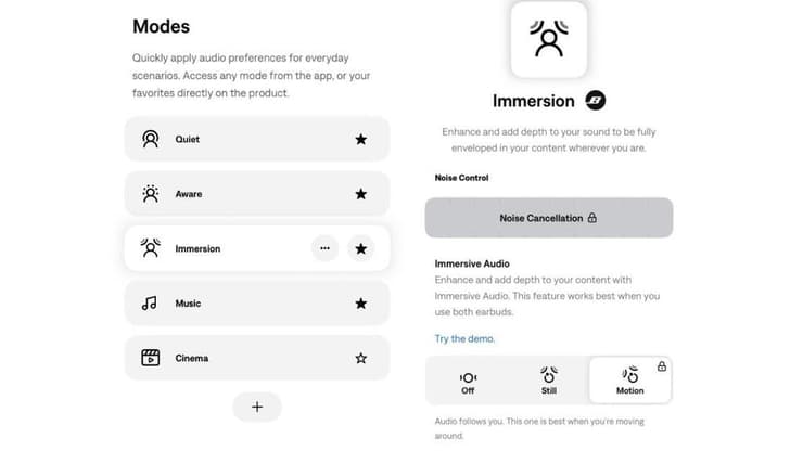 מתוך האפליקציה של Bose