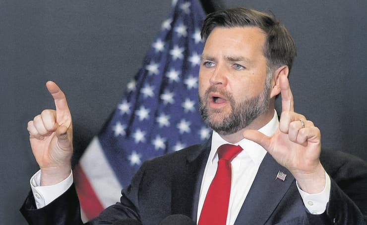 סגן נשיא ארה"ב ג'יי. די. ואנס בישראל (צילום: Ammar Awad/Reuters) סגן נשיא ארה"ב ג'יי. די. ואנס בישראל