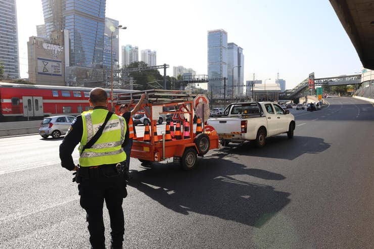 חסימות במחלף השלום באיילון בעקבות הביקור של ג'יי די ואנס