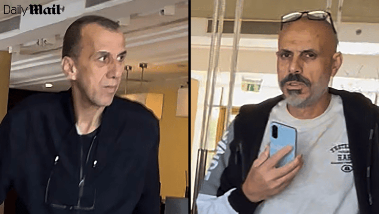 המחבלים איסמעיל חמדאן וסמיר אבו נימה - במלון היוקרתי בקהיר (צילום: mark large / daily mail) איסמעיל חמדאן וסמיר אבו נימה, מחבל ששוחרר ע"י ישראל ושוהה ב מלון חמישה כוכבים יוקרתי במצריים