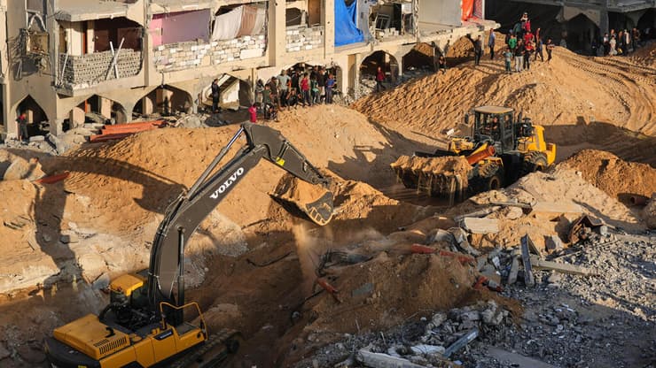 צילום: AP Photo/Jehad Alshrafi פעולות חיפוש אחר גופתו של עמירם קופר בעזה