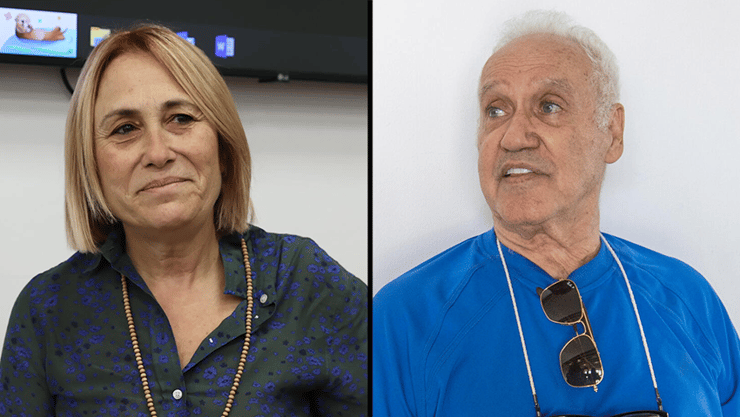 אשלום אזרד, הדס קליין. "שטינקית מושחתת": הורשע מטריד העדה (צילום: עידו ארז, עמית שאבי) שלום אזרד, הדס קליין