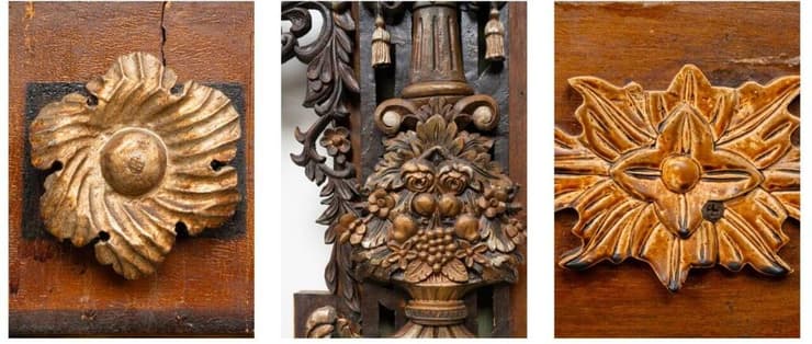 כמה מהקישוטים על ארון הקודש (צילום: יד ושם) כמה מהקישוטים על ארון הקודש