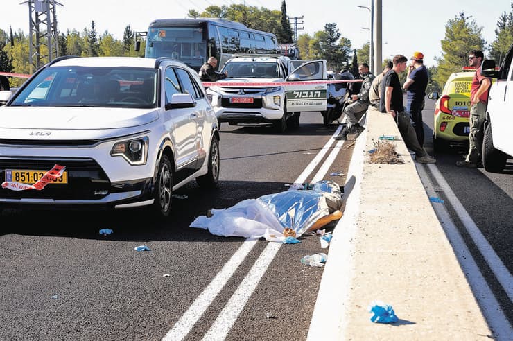 זירת הרצח בכביש 443