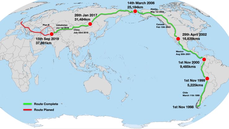 מסלול ההליכה של בושבי מפת המסלול של קארל בושבי