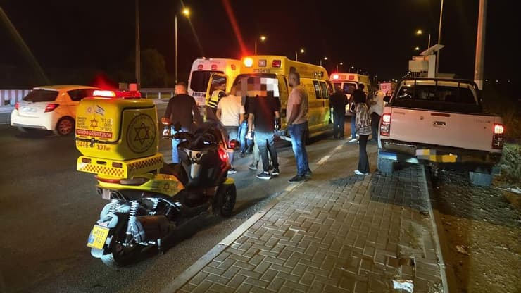 הזירה בכפר קרע (צילום: תיעוד מבצעי מד"א) זירת הירי בכפר קרע