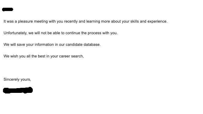 מייל סירוב שא' קיבל