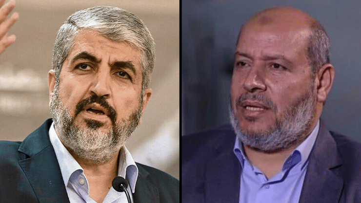 אל-חיה ומשעל. חמאס ב"תקופת מעבר" (צילום: Osama Faisal, AP) חליל אל חיה חאלד משעל