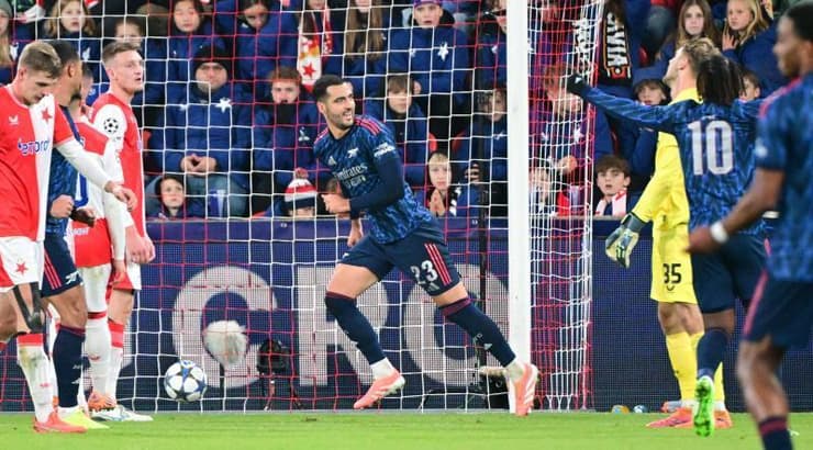 מיקל מרינו רץ לחגוג את השער (IMAGO) מיקל מרינו רץ לחגוג את השער