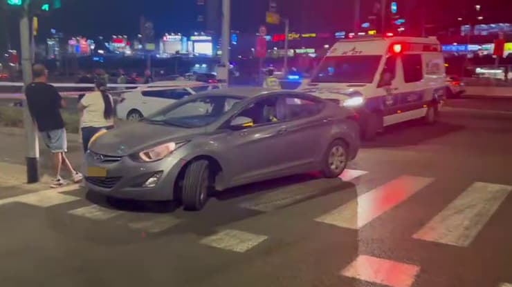 זירת תאונת "פגע וברח" בראשון לציון