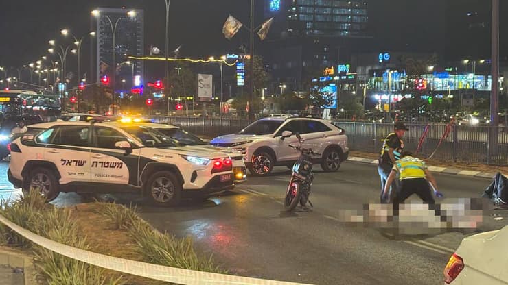 זירת תאונת "פגע וברח" בראשון לציון