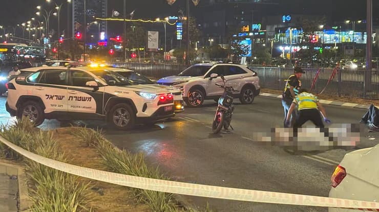 זירת תאונת "פגע וברח" בראשון לציון
