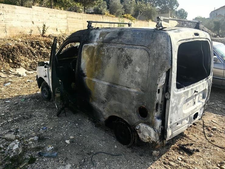 הרכב שהותקף בדרום לבנון