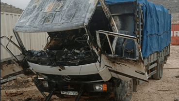 הצתה של משאיות ומכוניות בכפר בית ליד, על ידי מתנחלים