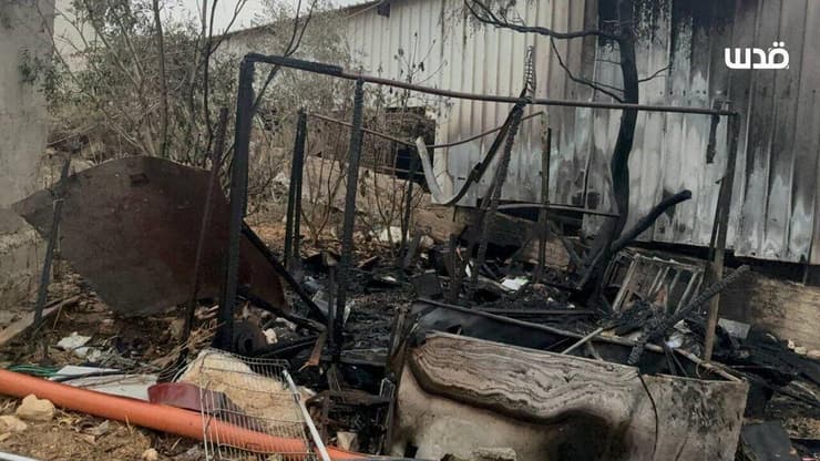 הצתה של משאיות ומכוניות בכפר בית ליד, על ידי מתנחלים