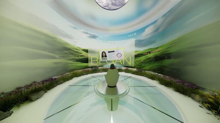 המשתמש יושב במרחב הדיגיטלי, ומביט במסך אישי שבו נחשף תיק האימוץ שלו   